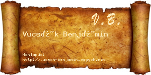 Vucsák Benjámin névjegykártya